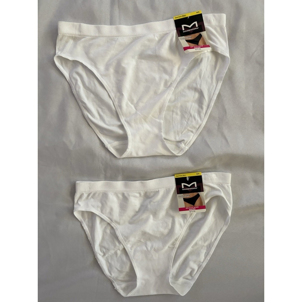 NEW Maidenform Bikini Women's Soft Stretch Seamless Panty 2 Pair DM2309 Medium